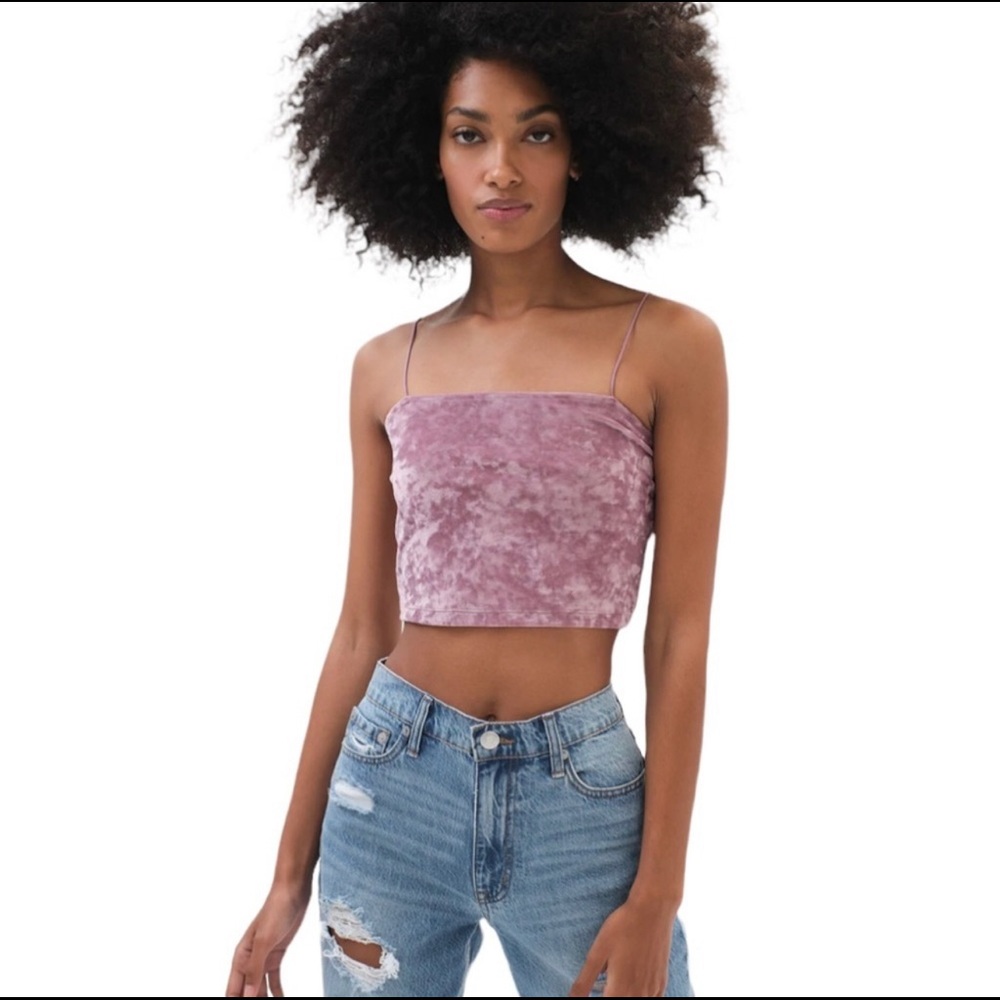 Aeropostale Crushed Velvet Cropped Cami Size Large